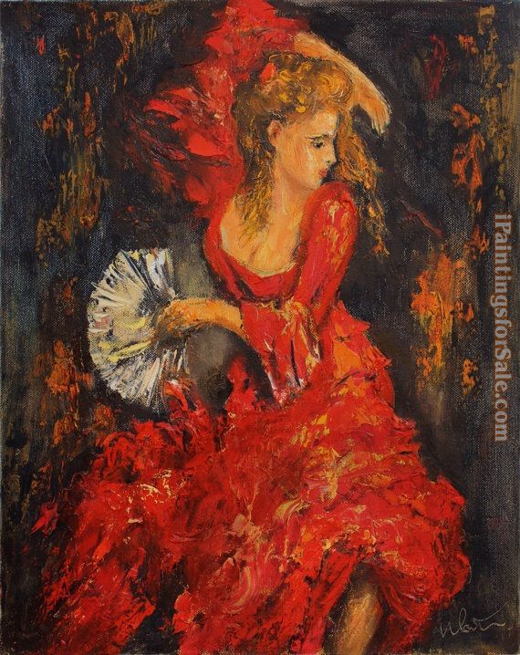 Unknown Artist Flamenco dancer Red dress
